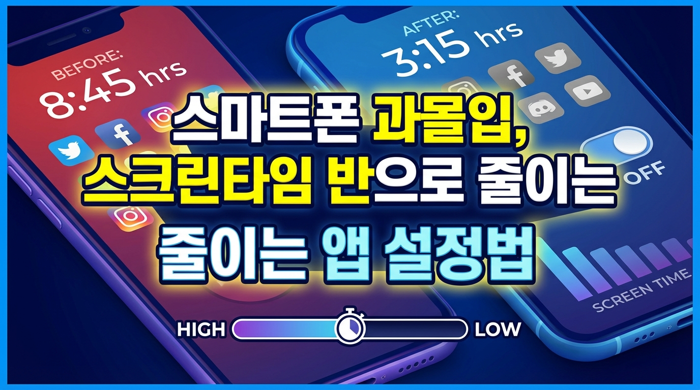 스마트폰 과몰입 해결법 완벽 가이드! 안드로이드·아이폰 스크린타임 50% 줄이는 앱 설정법, 포레스트·프리덤 등 강력한 서드파티 앱 추천, 실제 성공 사례와 행동 습관 변화 전략까지. 디지털 웰빙 시작하세요!
