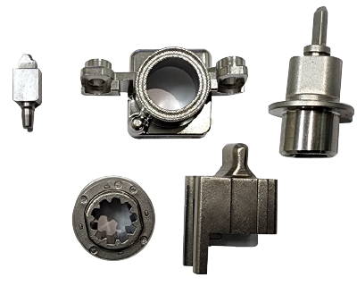 한국피아이엠에서 만드는 부품 이미지로 부품5개의 사진이 있음