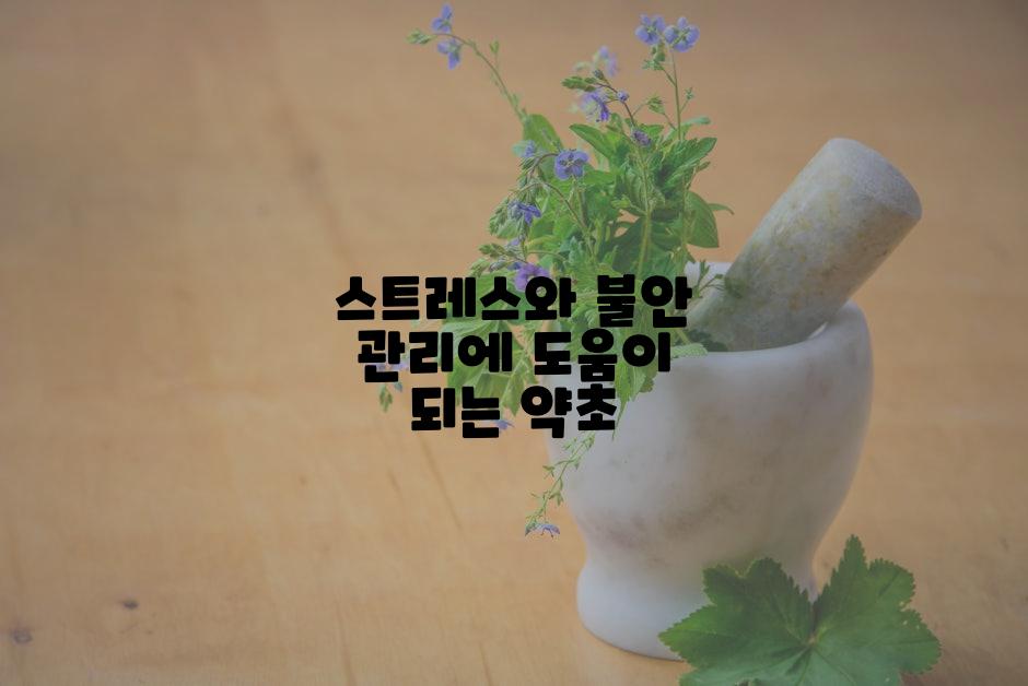 스트레스와 불안 관리에 도움이 되는 약초