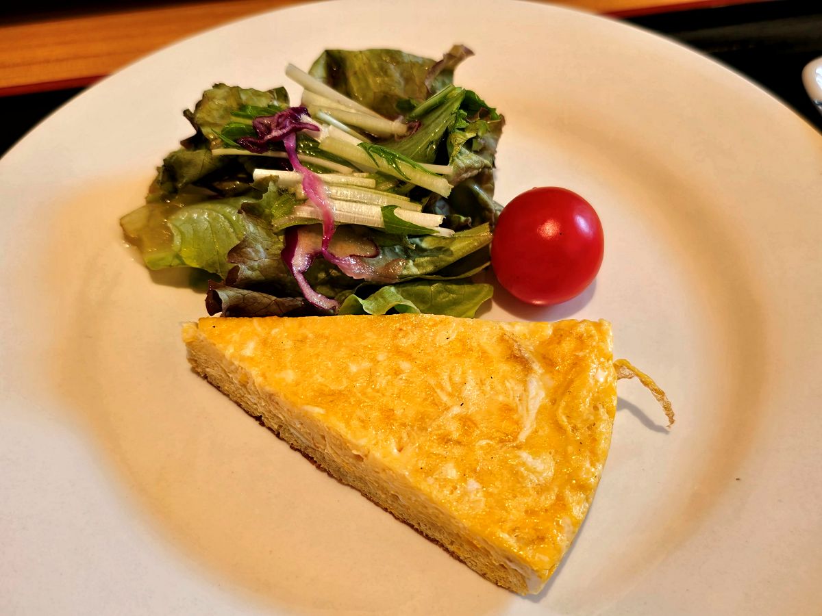 &ldquo;Fresh salad and chawanmushi (steamed egg custard) at Tamaki Ryokan breakfast&rdquo;