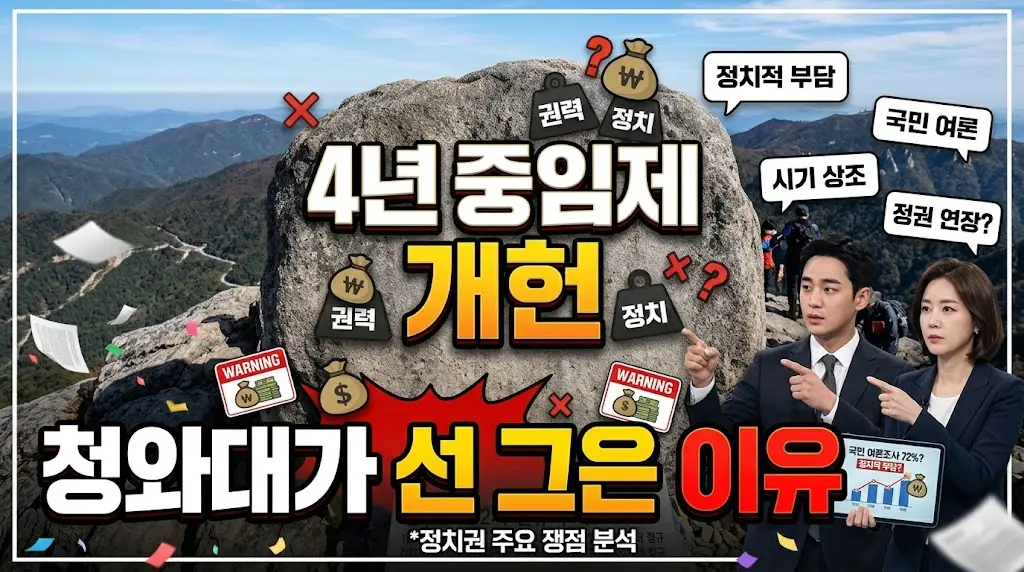 4년 중임제 개헌 긍정 이미지