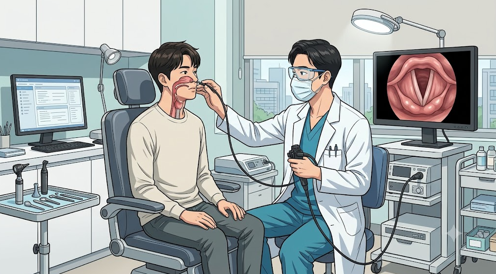 식사 중 음식 조각을 삼킬 때 목 또는 가슴 쪽에서 걸리는 느낌과 물을 삼키기 어려워 잠시 멈추는 한국 성인 환자 및 측면 해부학 구조