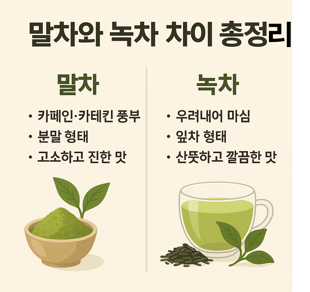 말차와 녹차 차이 총정리