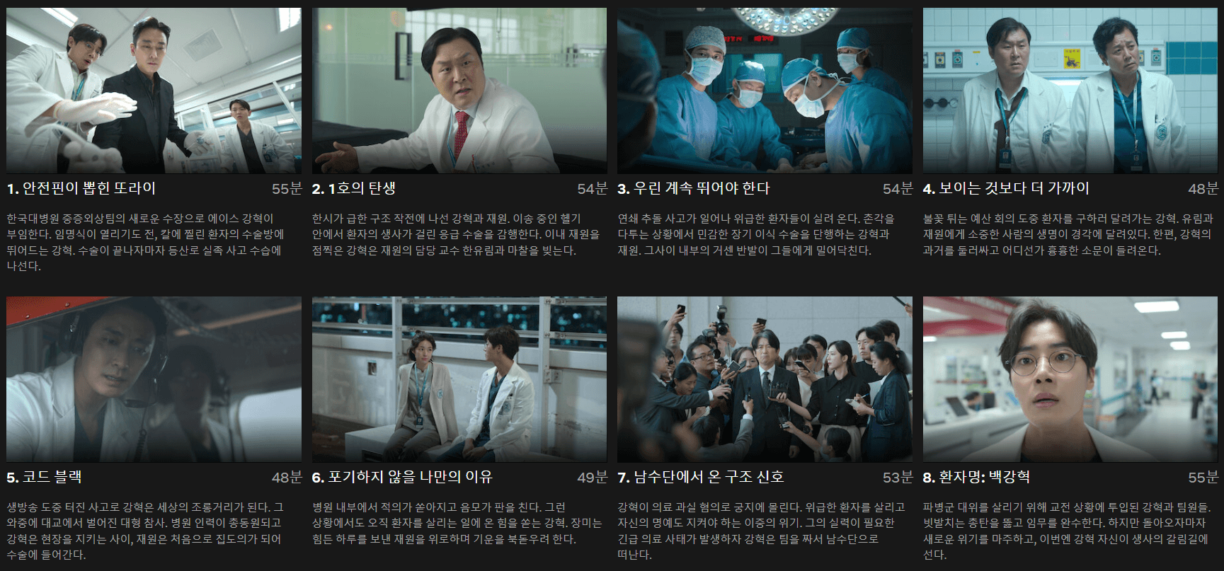 중증외상센터 몇부작 출연진 웹툰 촬영병원