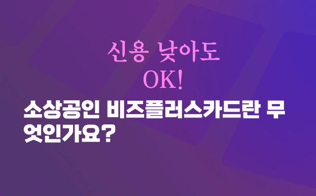 '비즈플러스카드' 신청 발급 방법