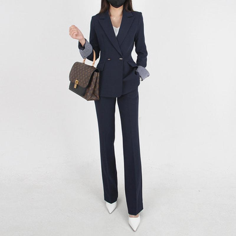 더블수트 명품스타일여성정장 봄 여자셋업