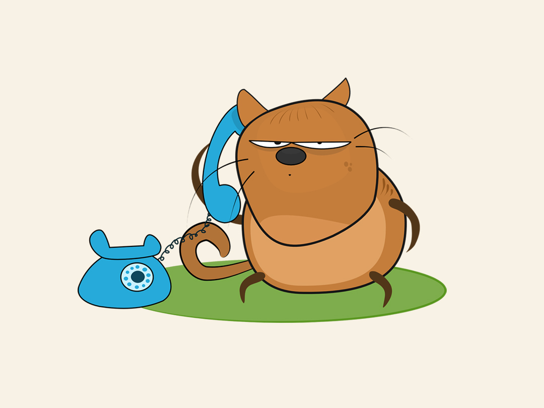 전화받는 화난 고양이 일러스트 무료 이미지 다운로드