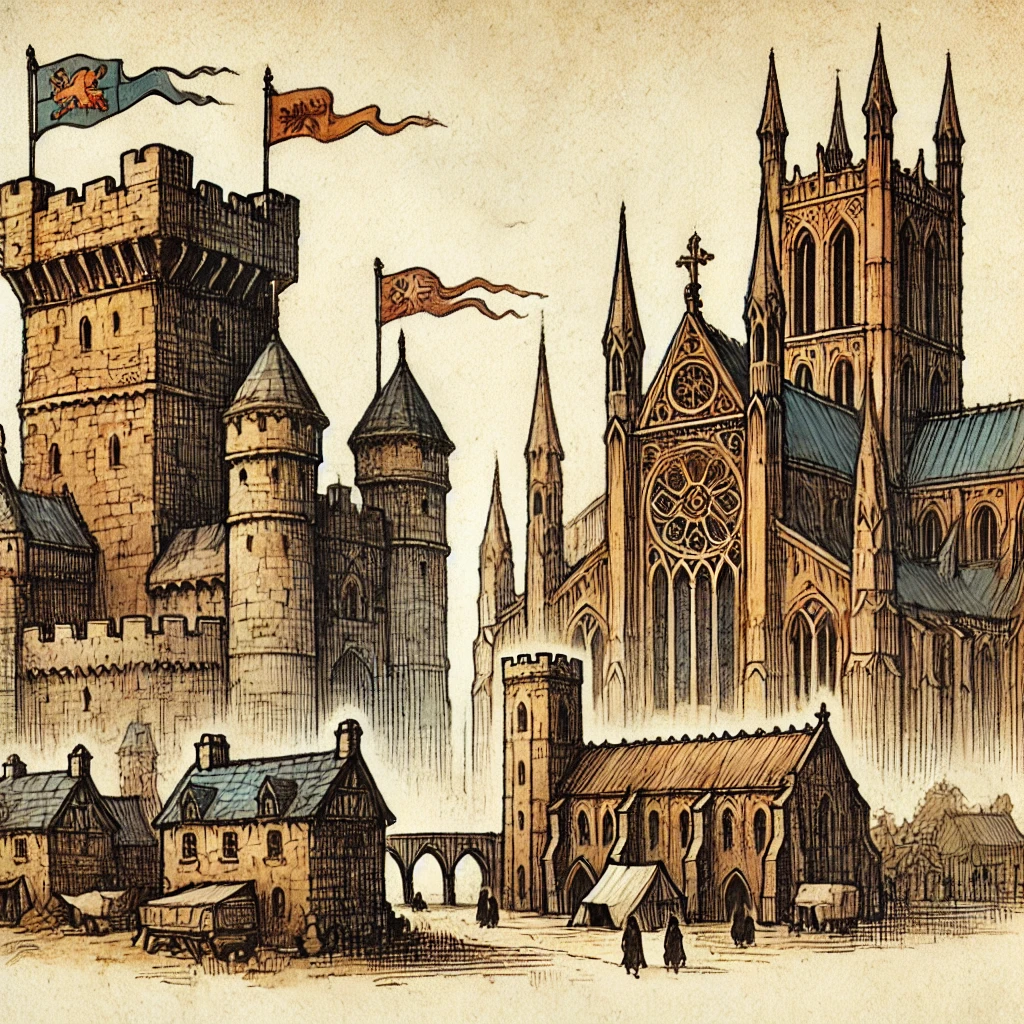 시민들의 모습이 중세 사회의 긴장과 조화