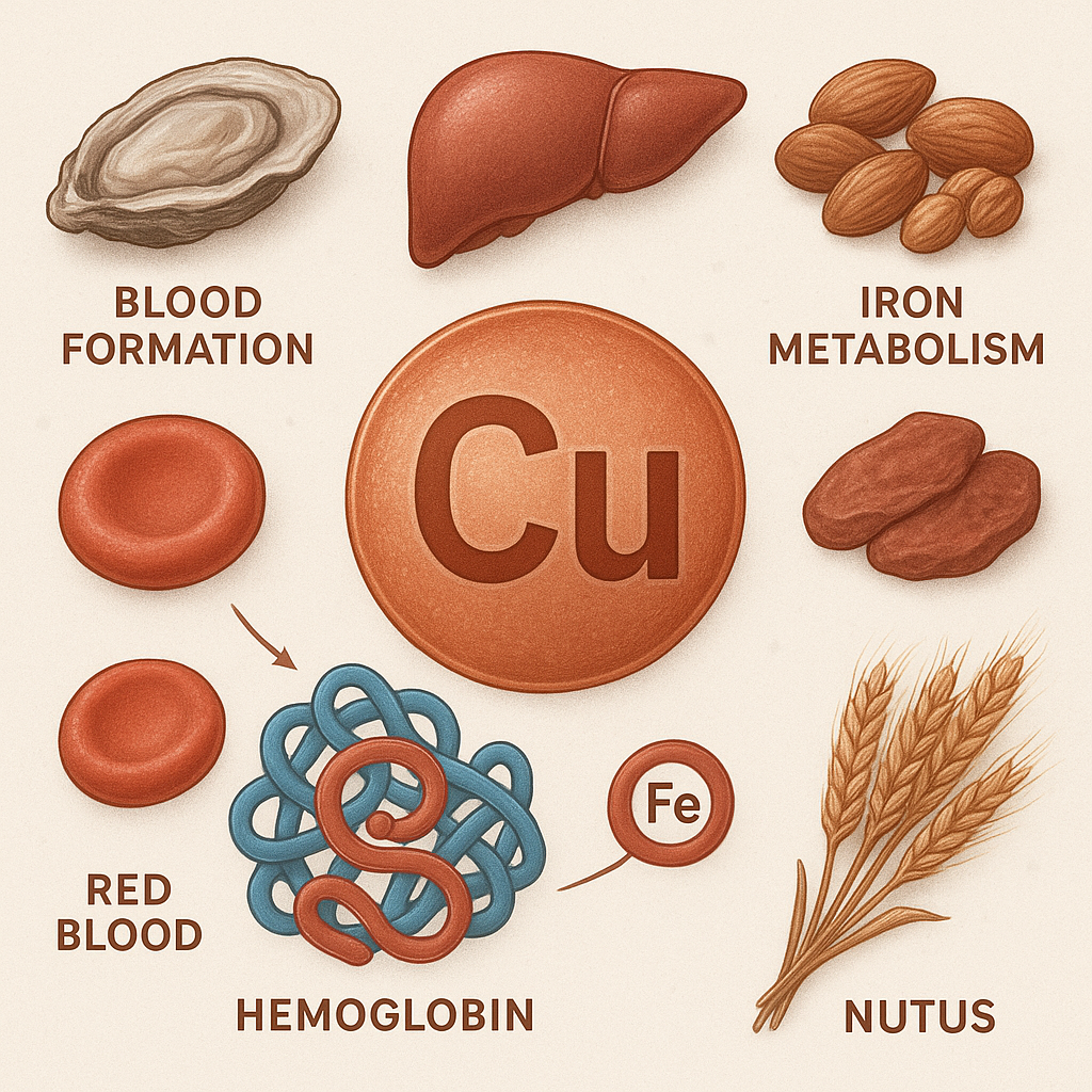 구리가 풍부한 식품 (굴, 간, 견과류)