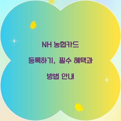 NH 농협카드 등록하기