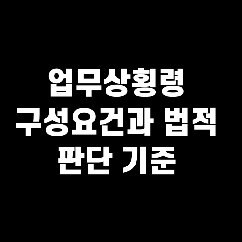 업무상횡령 구성요건과 법적 판단 기준
