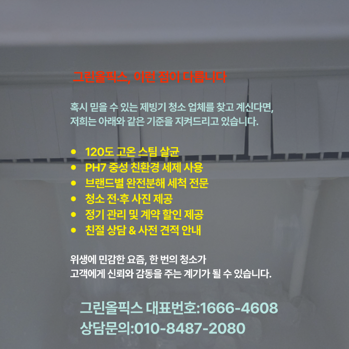 그린올픽스 청소 다름점