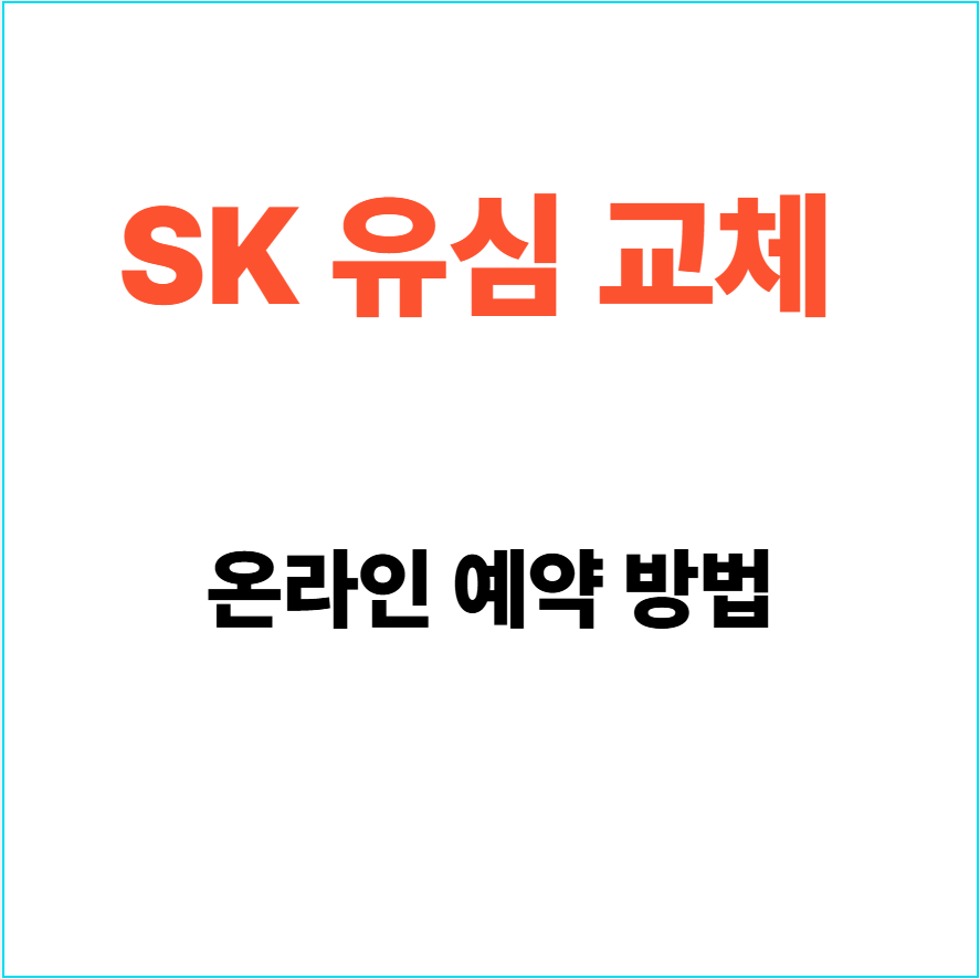 SK 유심 교체 온라인 예약 방법