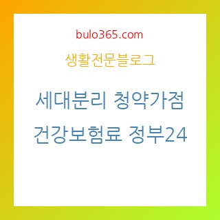 세대분리, 청약가점, 건강보험료, 정부24