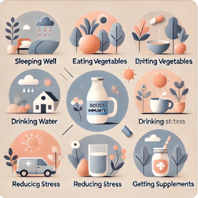 7가지 면역력 루틴을 한눈에 보여주는 인포그래픽