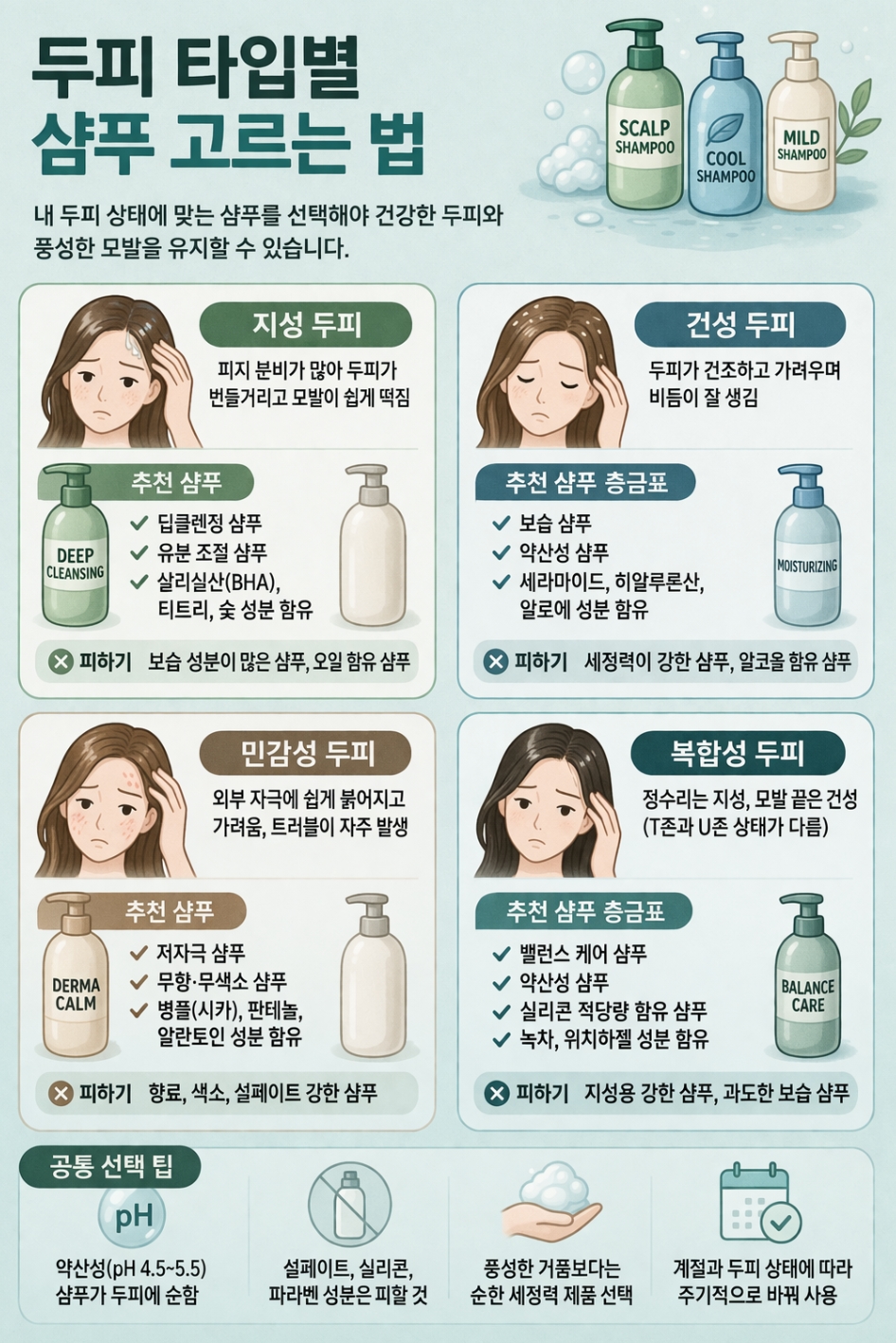 두피 타입별 샴푸 고르는 법