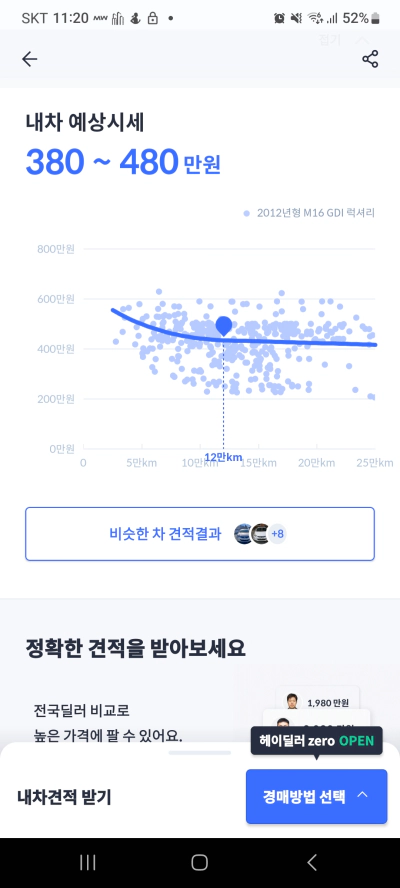헤이딜러 어플 중고차 판매 조회 후기