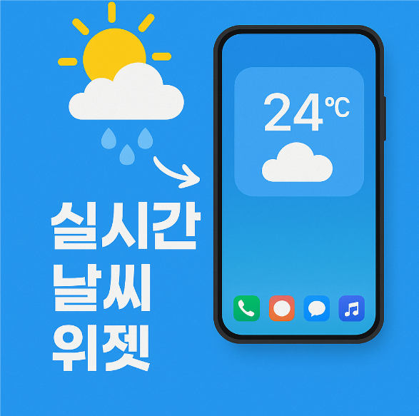 휴대폰 실시간 날씨 위젯 설치 - 홈화면에 바로 띄우기