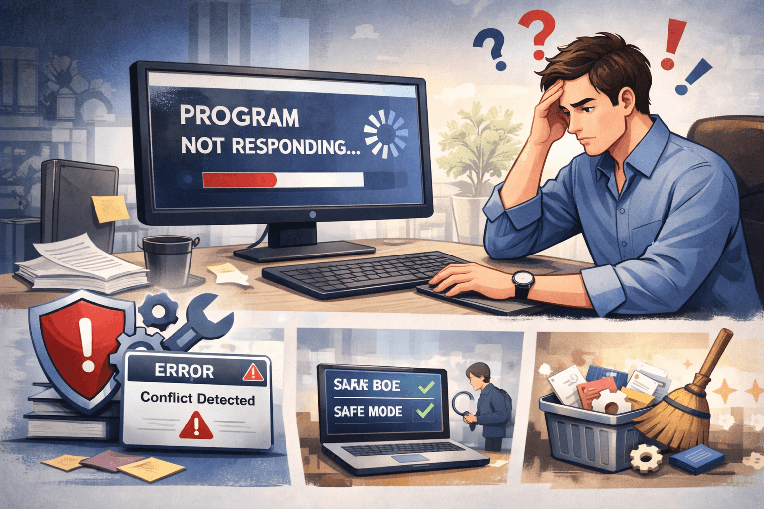 특정 프로그램만 계속 멈추는 이유와 충돌 해결법