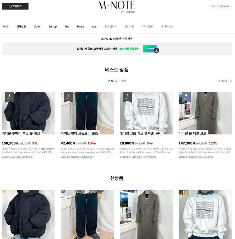 내 스마트스토어의 모습이다.