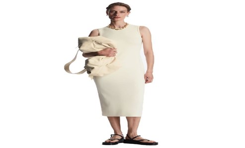 cos 플레어 미디 드레스