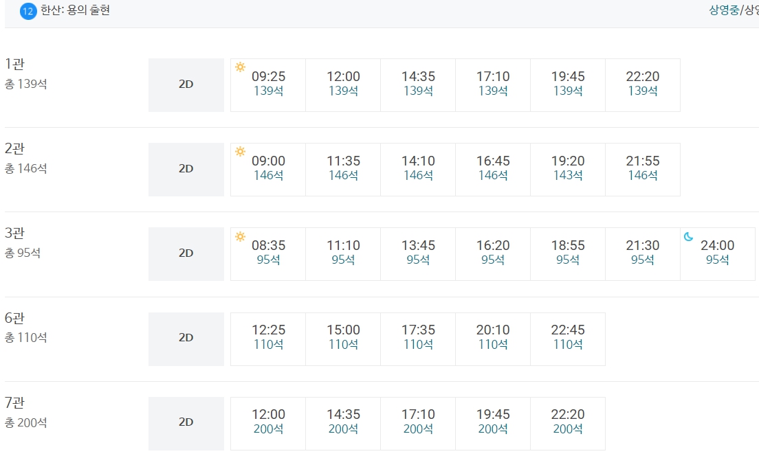 메가박스 파주운정 상영시간표