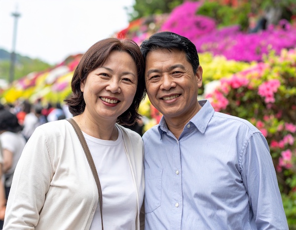 황매산철쭉축제에서 사진을 찍는 사람들