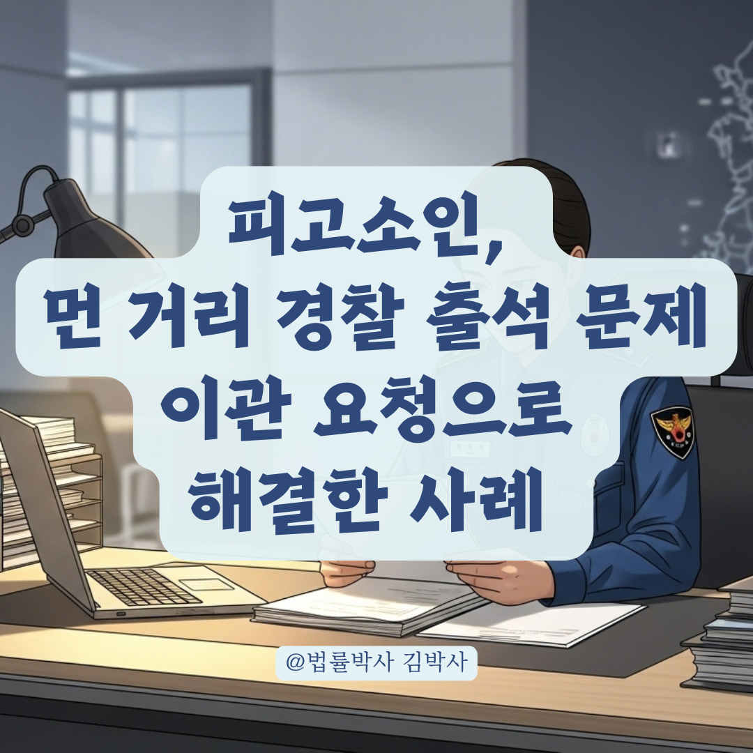 피고소인 입장에서 먼 거리 출석, 경찰 조사 이관으로 해결한 실제 사례 총정리.