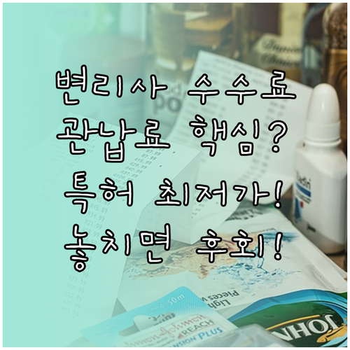 특허 출원 대행 비용 구조 변리사 수..