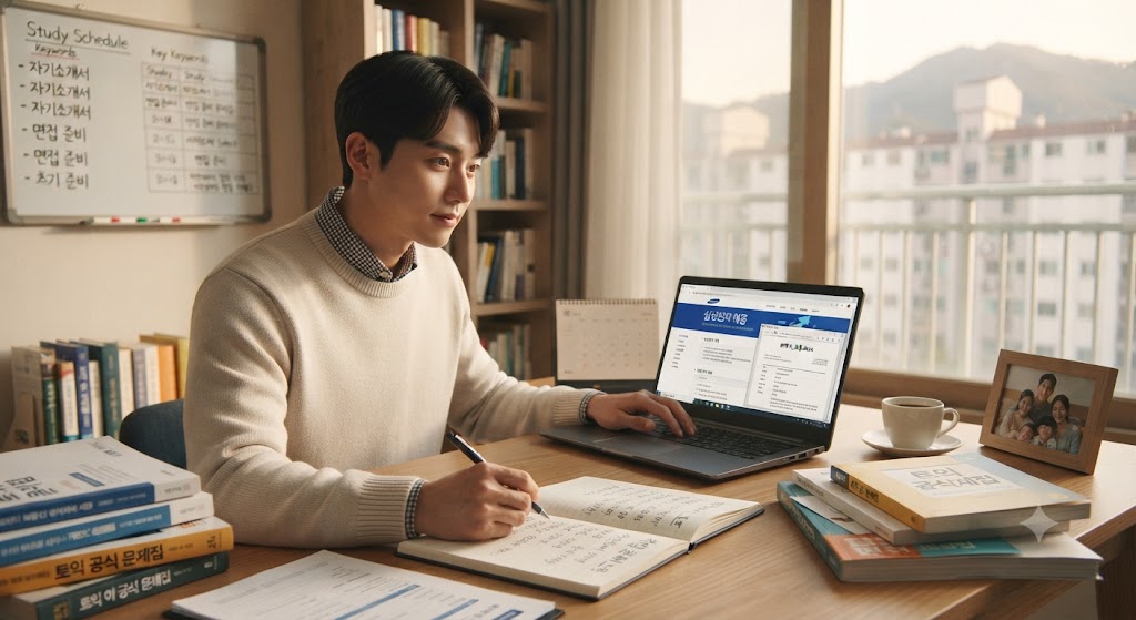 구직활동을 열심히 하고 있는 청년