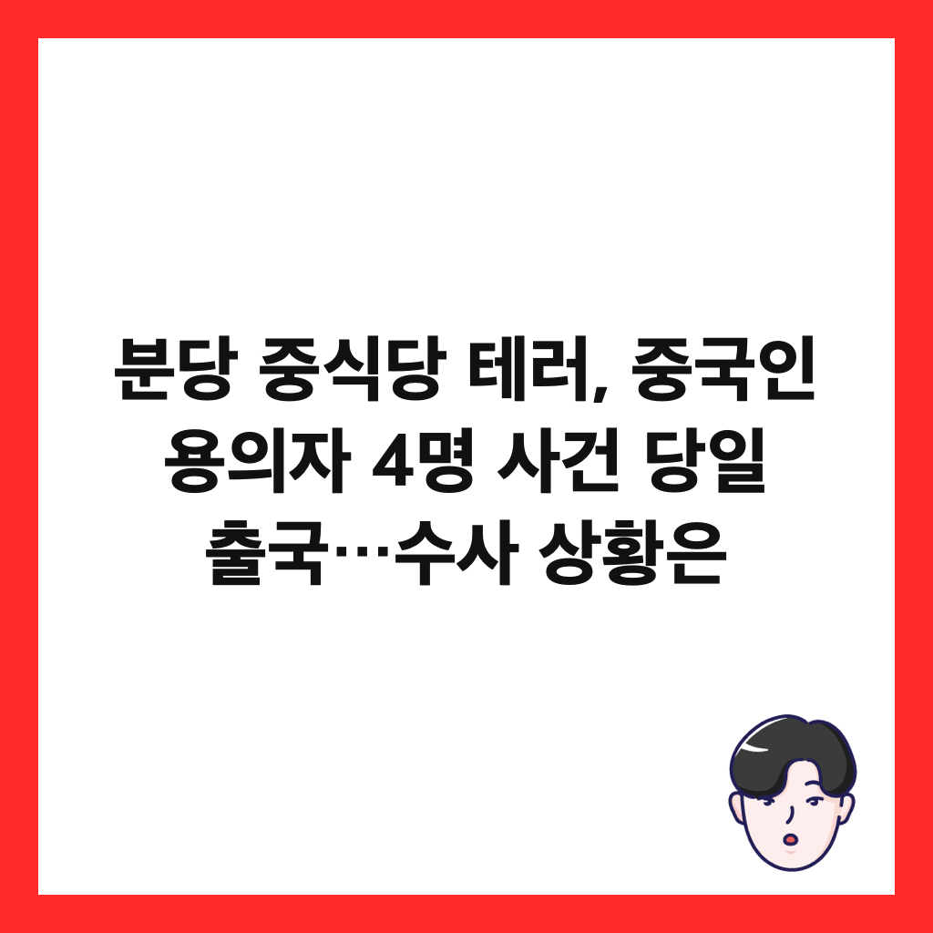 ๋ถ๋น ์ค์๋น ํ
๋ฌ, ์ค๊ตญ์ธ ์ฉ์์ 4๋ช
์ฌ๊ฑด ๋น์ผ ์ถ๊ตญ…์์ฌ ์ํฉ์ ์ธ๋ค์ผ