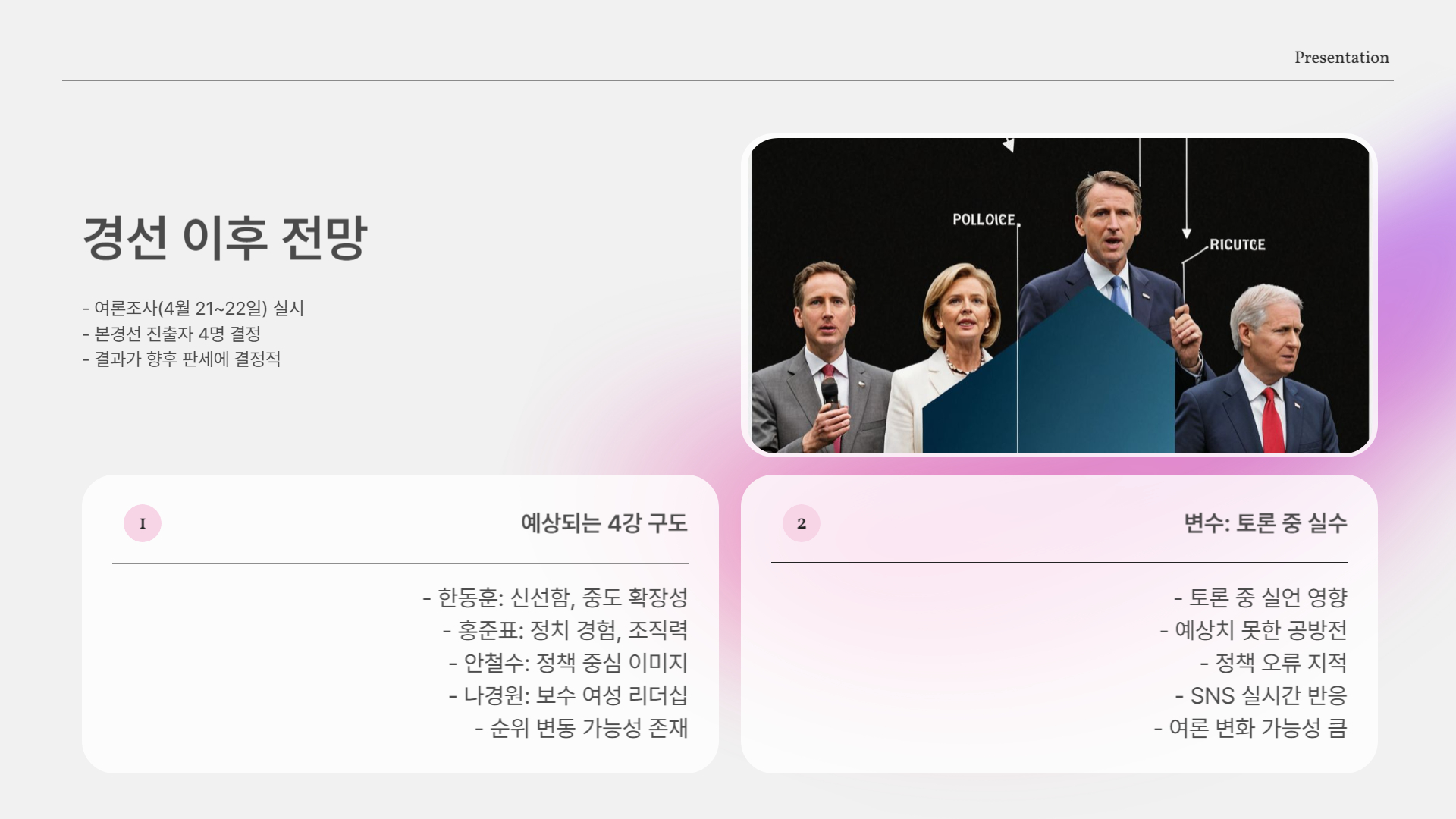 경선 이후의 판도는?