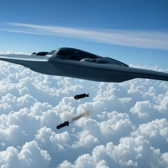 벙커버스터 미사일을 형상화한 AI 이미지