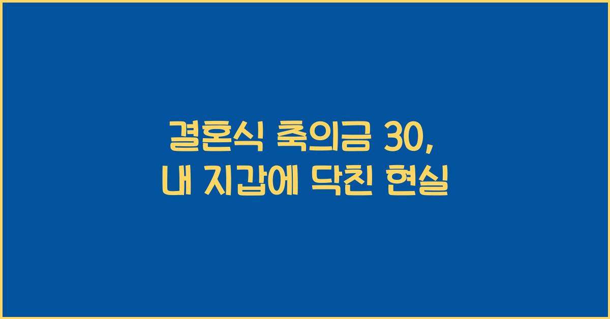 결혼식 축의금 30