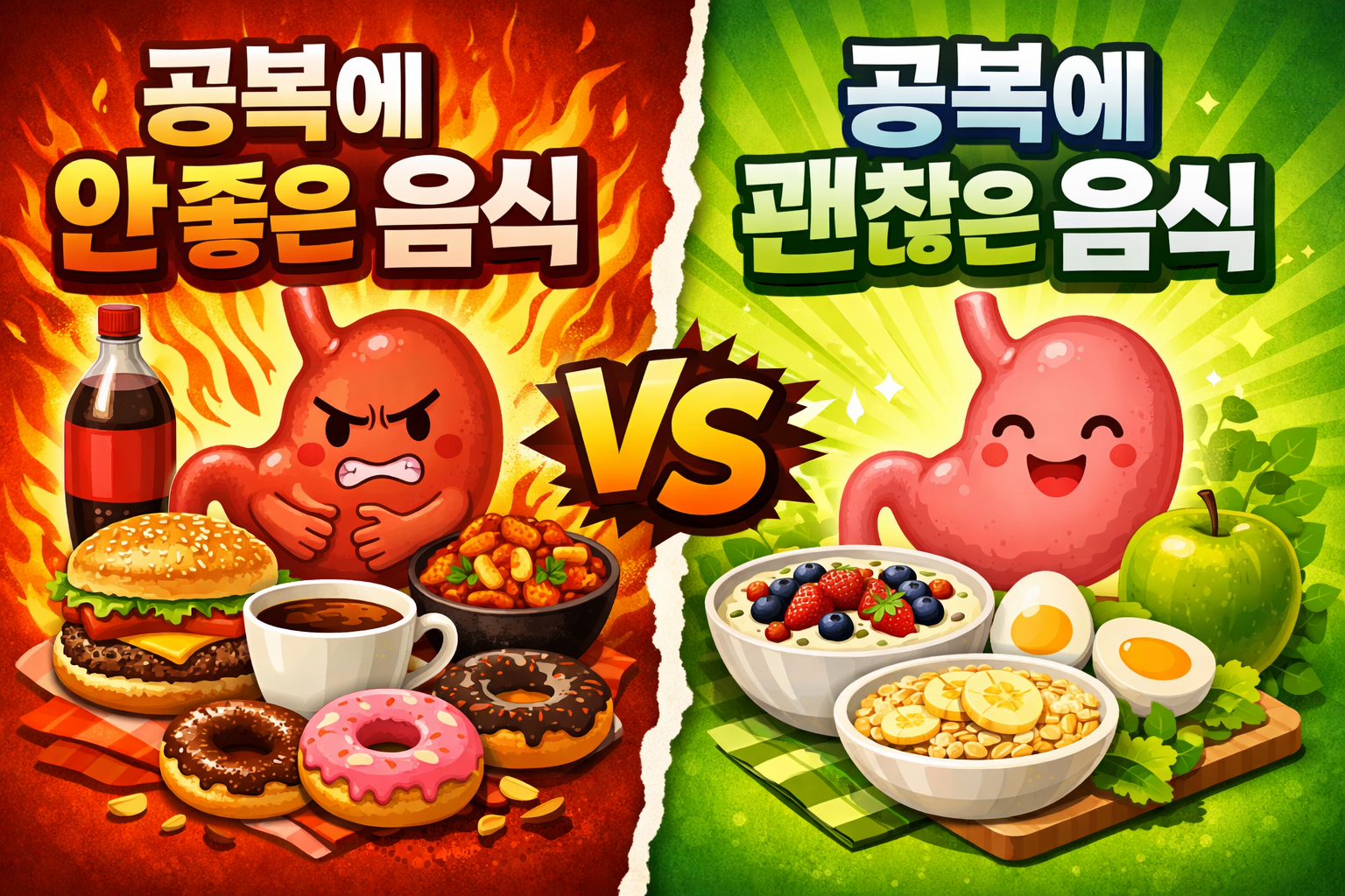 공복에 좋은 음식 vs 안 좋은 음식