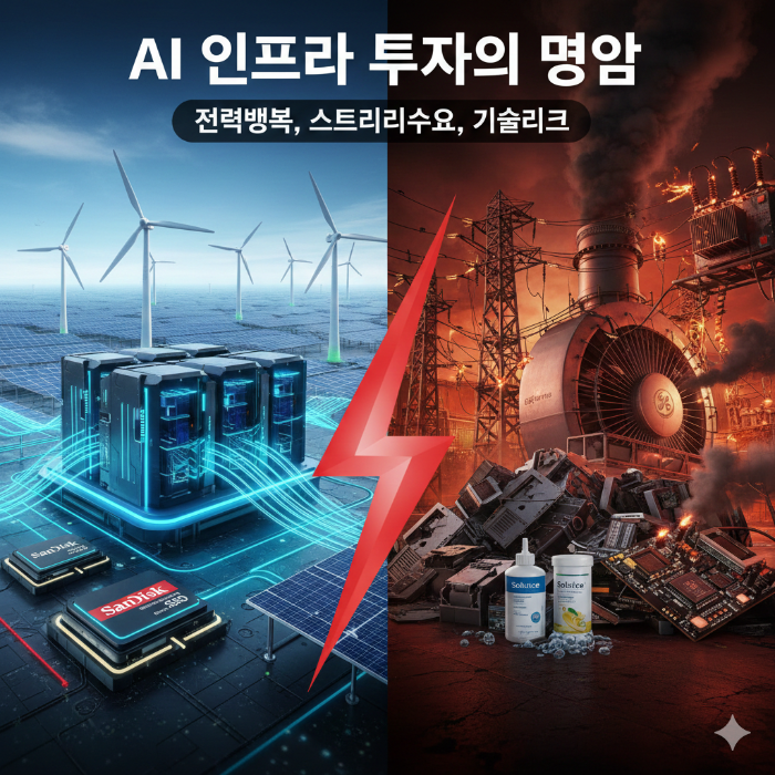 AI 인프라 투자의 명암을 보여주는 이미지