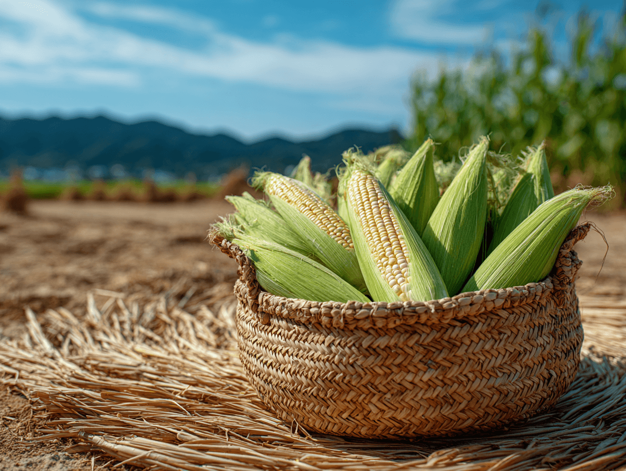 바구니에-담겨있는-옥수수