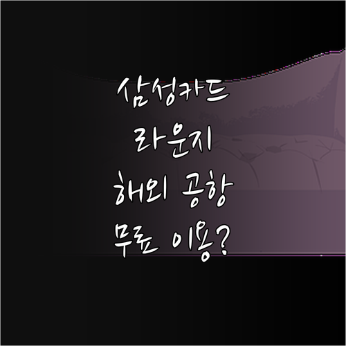 삼성카드 라운지, 해외 공항도 무료 ..