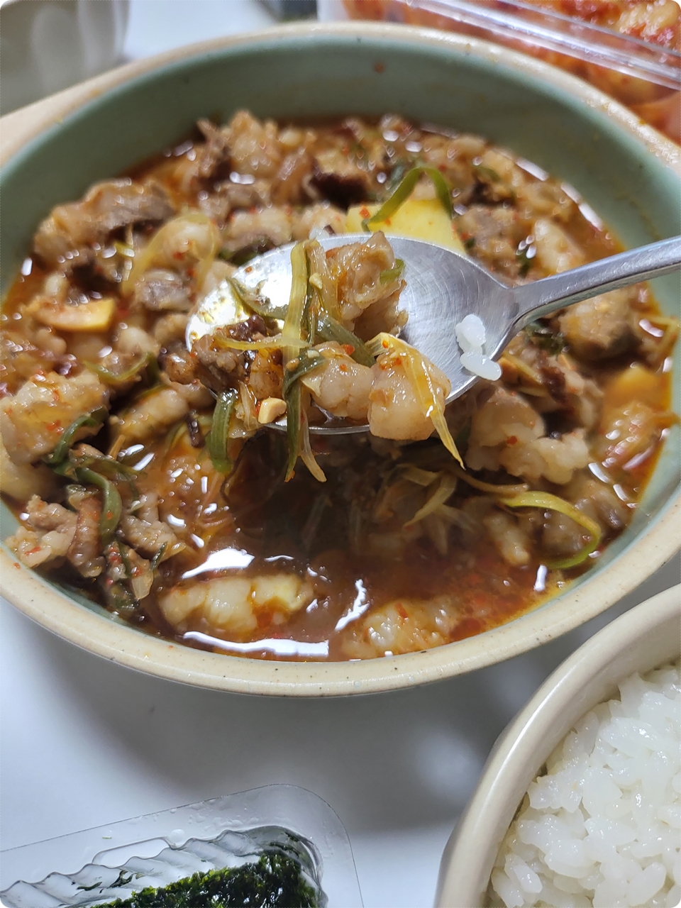 화룡 점정 된장 찌개 들어갑니다~