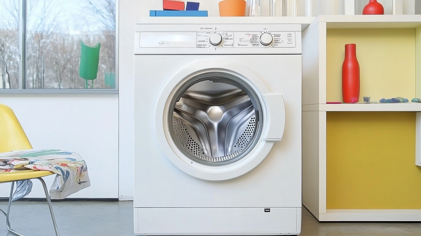 스타일과 기능성을 갖춘 작은 도시 아파트에 맞춤 설계된 컴팩트 세탁기