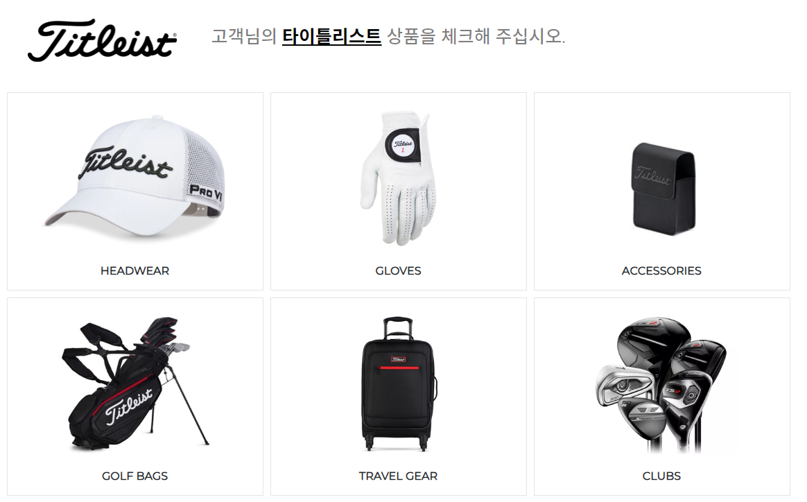 타이틀리스트 AS 품목