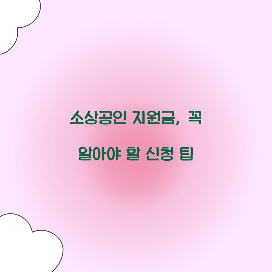 소상공인 지원금