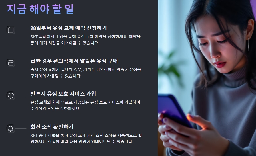 유심해킹 우려시 지금 체크할 사항들 안내문
