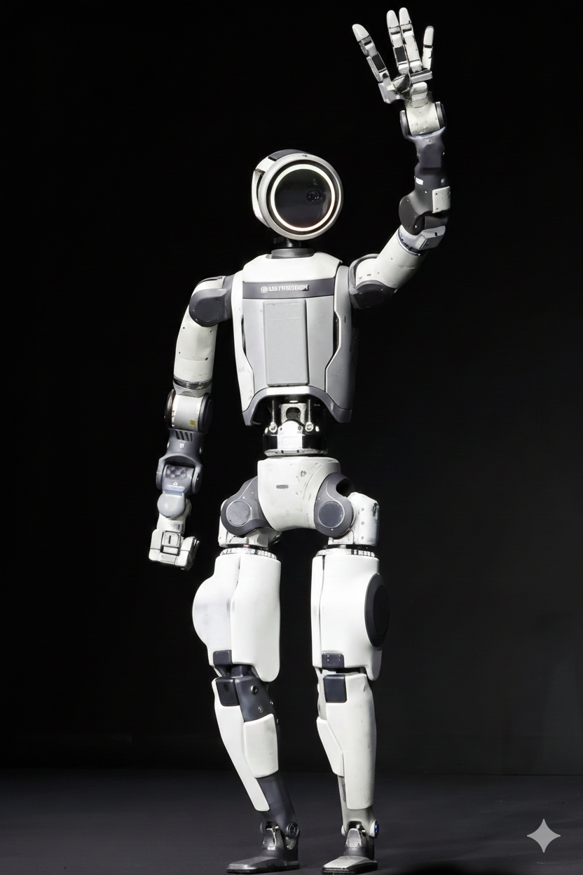 현대차그룹 보스턴 다이내믹스의 차세대 휴머노이드 로봇 아틀라스가 손을 흔들고 있는 모습