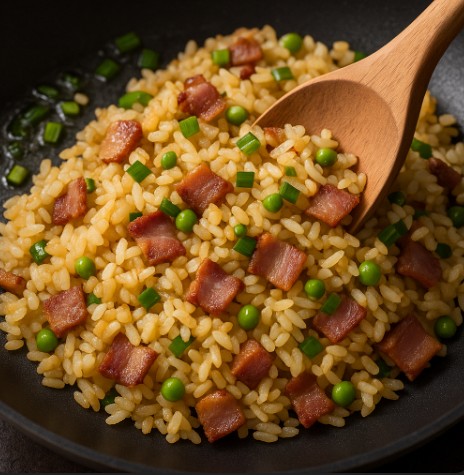 파기름으로 풍미를 살린 베이컨볶음밥