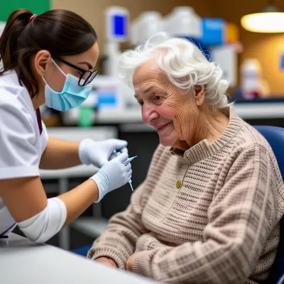 여성 어르신 독감접종