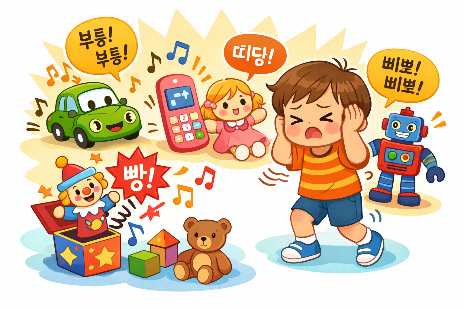 소리 나는 장난감을 피하는 아이의 특징