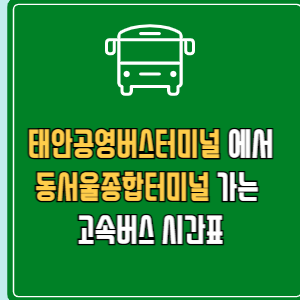 태안공영버스터미널에서 동서울종합터미널 고속버스 시간표 요금 예매