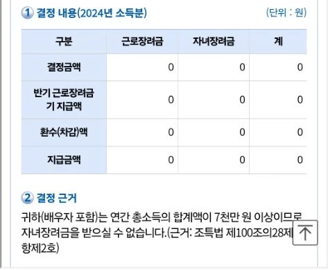 자녀장려금 제외 사유