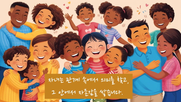 자녀는 관계 속에서 의미를 찾고, 그 안에서 자존감을 쌓습니다에 관한 그림